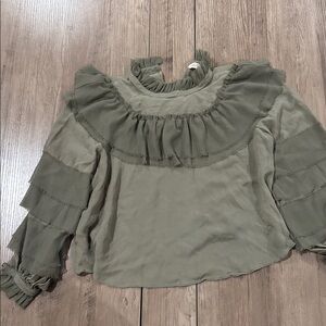 LoveShackFancy Sage Green Top